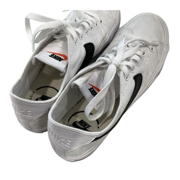 Nike Court Legacy Canvas Shoes Womens Size 9 White Black Athletic Sneakers Low - Picture 8 of 9